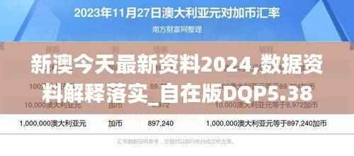 新澳今天最新资料2024,数据资料解释落实_自在版DQP5.38