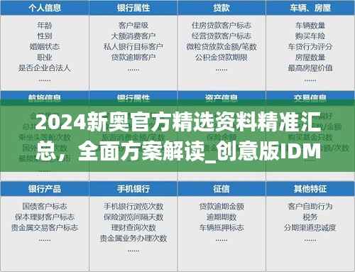 2024新奥官方精选资料精准汇总,全面方案解读_创意版IDM504.28