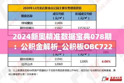 2024新奥精准数据宝典078期：公积金解析_公积板OBC722.26